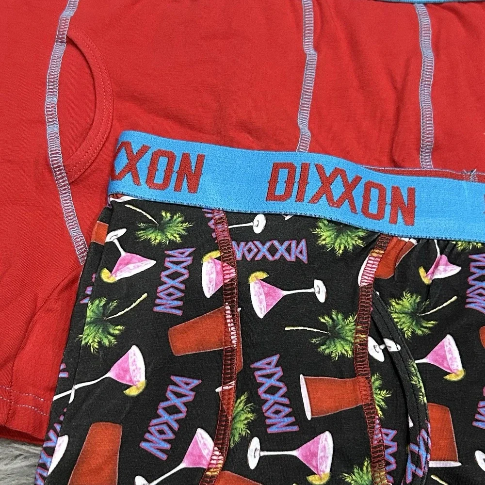 Dixxon Flannel Co Men's XL Premium Boxer Briefs Tropical Black & Red 2 Pairs NIB